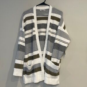 Pink Clover x Stitch Fix Striped Open-Front Cardigan Sweater Size Large